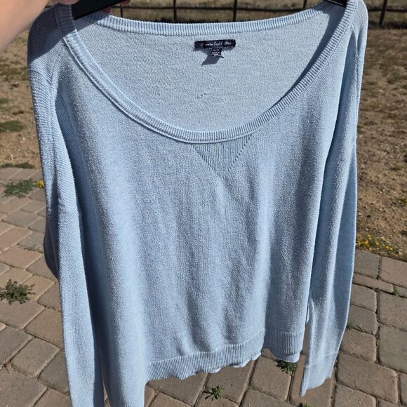 Sz XL American Eagle Wide Scoop Neck Oversized Pullover Sweater - Picture 2 of 5